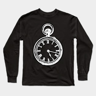 White Vintage Pocket Watch Long Sleeve T-Shirt